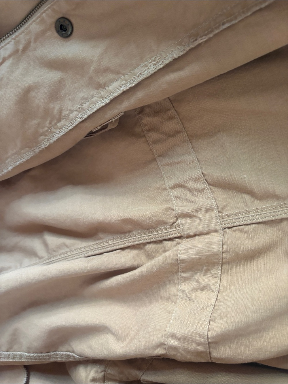 Vintage Lane Bryant Twill Funnel Neck Camel Utility Anorak Coat SZ (26-28W) - Picture 13 of 16